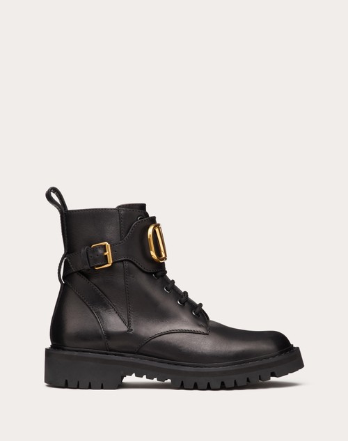 Red Valentino COMBAT BOOT VLOGO SIGNATURE IN VITELLO 35MM Sconti VIP