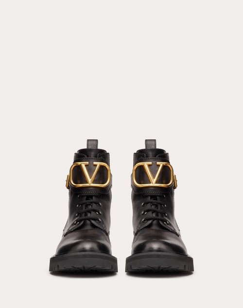 Red Valentino COMBAT BOOT VLOGO SIGNATURE IN VITELLO 35MM Sconti VIP