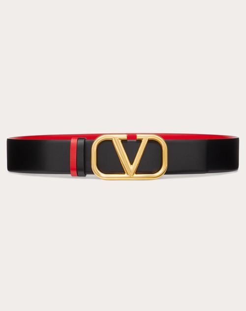 Red Valentino CINTURA REVERSIBILE VLOGO SIGNATURE IN VITELLO LUCIDO 40 MM