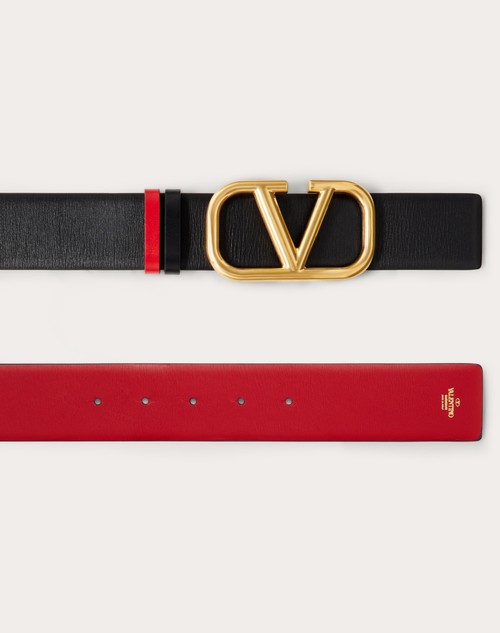 Red Valentino CINTURA REVERSIBILE VLOGO SIGNATURE IN VITELLO LUCIDO 40 MM Ritorno libero