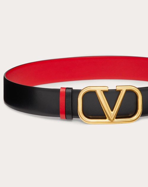 Red Valentino CINTURA REVERSIBILE VLOGO SIGNATURE IN VITELLO LUCIDO 40 MM Rilascio limitato