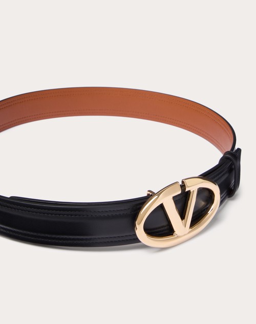 Red Valentino CINTURA VLOGO THE BOLD EDITION IN VITELLO LUCIDO 30 MM Fino al 60% di sconto
