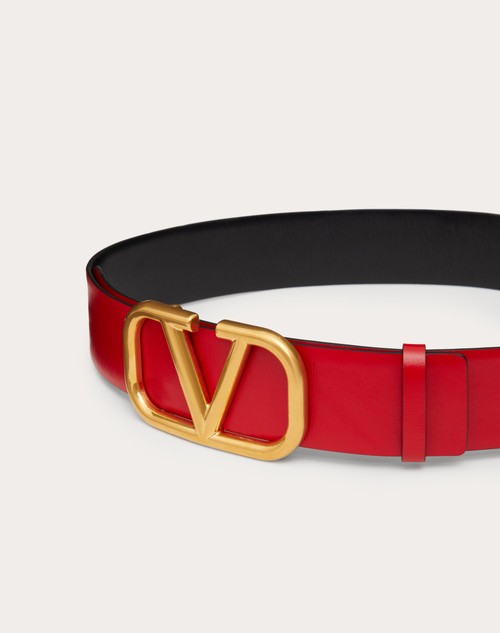 Red Valentino CINTURA REVERSIBILE VLOGO SIGNATURE IN VITELLO LUCIDO 40 MM Solo un giorno rimasto