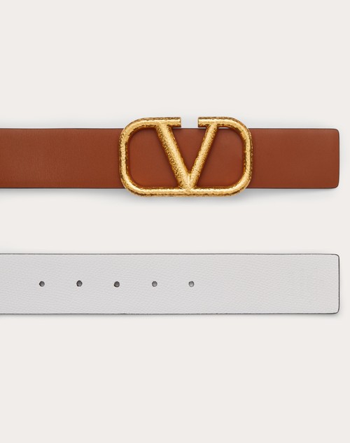 Red Valentino CINTURA REVERSIBILE VLOGO SIGNATURE IN VITELLO GRANATO 40 MM Super sconto