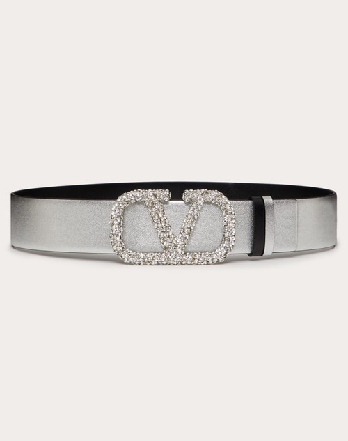 Red Valentino CINTURA REVERSIBILE VLOGO SIGNATURE IN VITELLO METALLIZZATO 40 MM