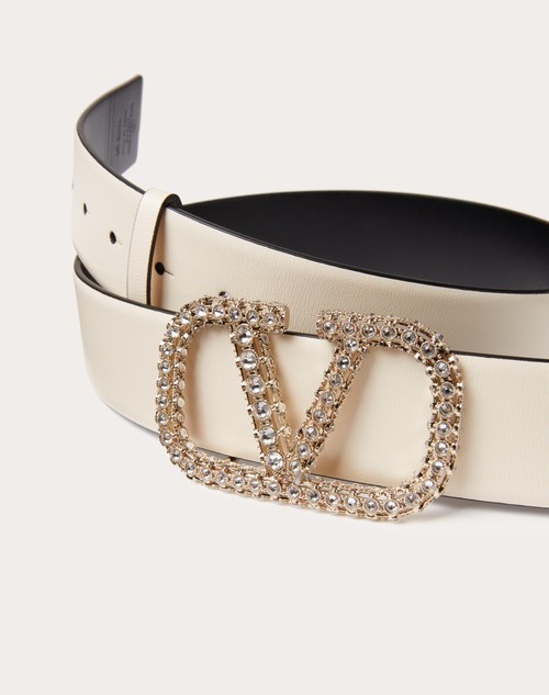 Red Valentino CINTURA REVERSIBILE VLOGO SIGNATURE IN VITELLO LUCIDO 40 MM Officina