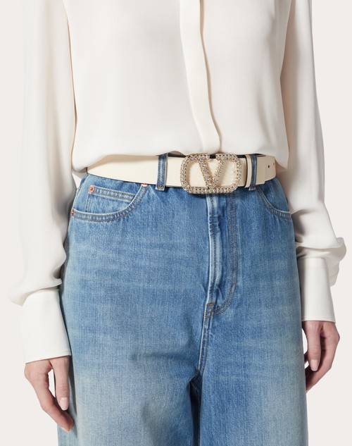 Red Valentino CINTURA REVERSIBILE VLOGO SIGNATURE IN VITELLO LUCIDO 40 MM Officina