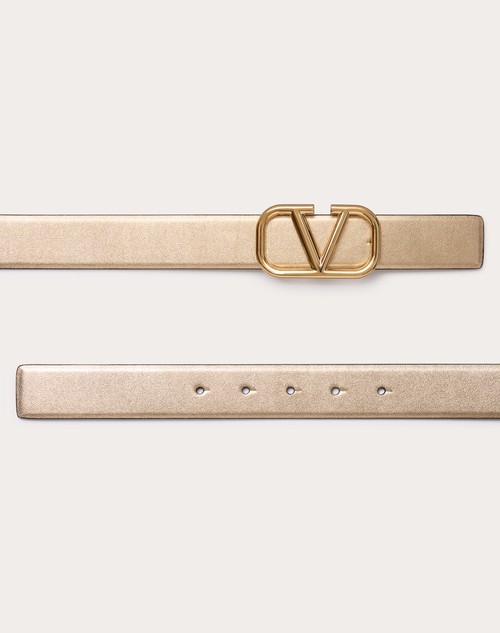 Red Valentino CINTURA REVERSIBILE VLOGO SIGNATURE IN VITELLO METALLIZZATO E VITELLO LUCIDO 30 MM Esporta salva