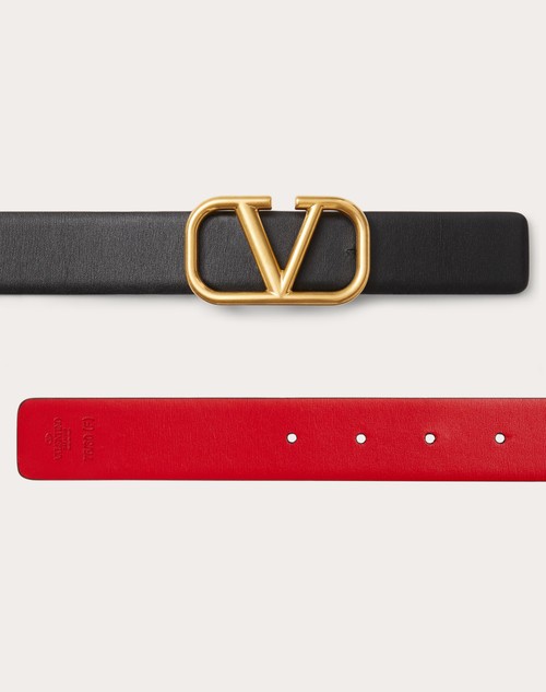 Red Valentino CINTURA REVERSIBILE VLOGO SIGNATURE IN VITELLO LUCIDO 30 MM In vendita