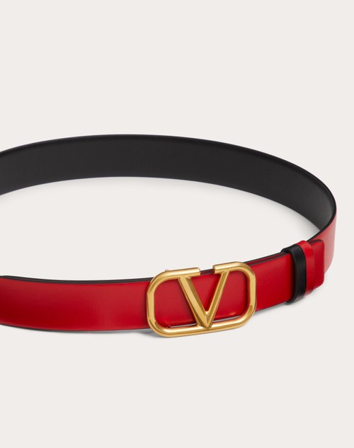 Red Valentino CINTURA REVERSIBILE VLOGO SIGNATURE IN VITELLO LUCIDO 30 MM In vendita