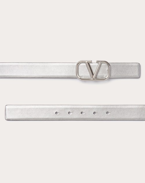 Red Valentino CINTURA REVERSIBILE VLOGO SIGNATURE IN VITELLO METALLIZZATO E VITELLO LUCIDO 30 MM 50% di sconto per tempo limitato