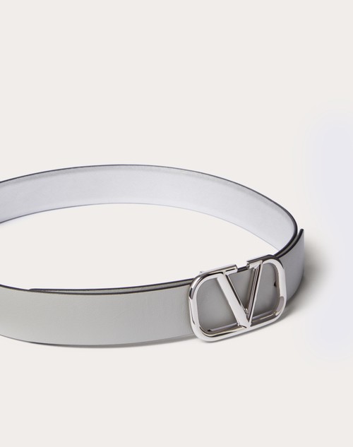 Red Valentino CINTURA REVERSIBILE VLOGO SIGNATURE IN VITELLO METALLIZZATO E VITELLO LUCIDO 30 MM 50% di sconto per tempo limitato