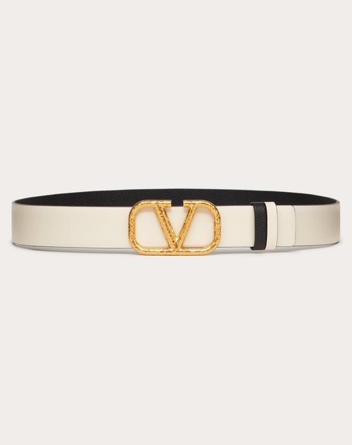 Red Valentino CINTURA REVERSIBILE VLOGO SIGNATURE IN VITELLO GRANATO 30 MM