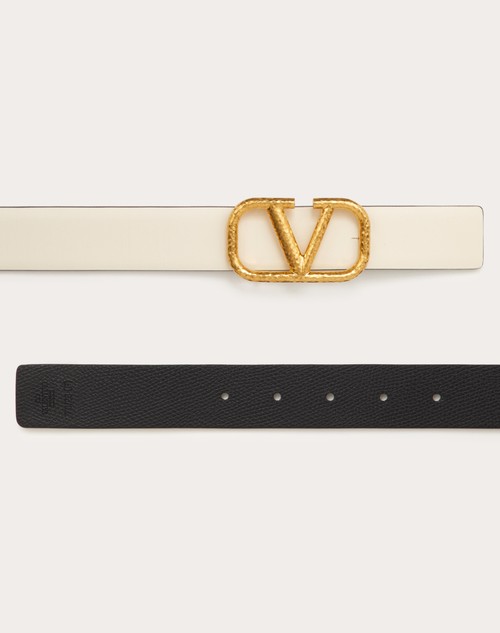 Red Valentino CINTURA REVERSIBILE VLOGO SIGNATURE IN VITELLO GRANATO 30 MM Sconti questo mese