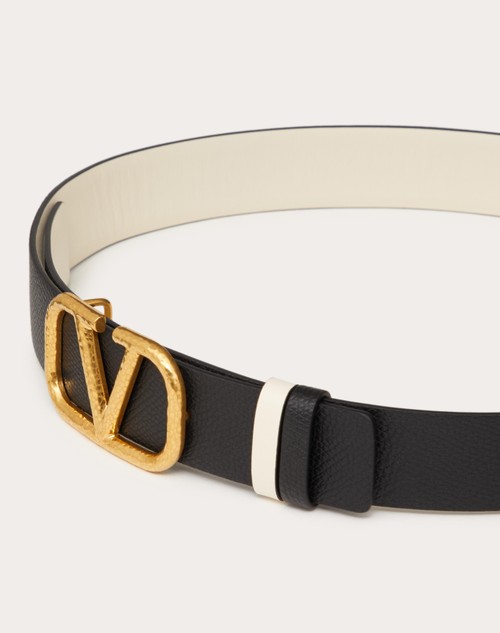 Red Valentino CINTURA REVERSIBILE VLOGO SIGNATURE IN VITELLO GRANATO 30 MM Sconti questo mese