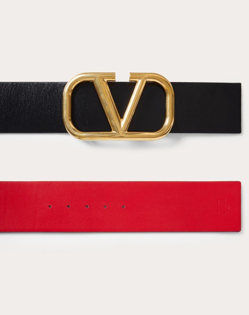 Red Valentino CINTURA REVERSIBILE VLOGO SIGNATURE IN VITELLO LUCIDO 70 MM Consegna Veloce