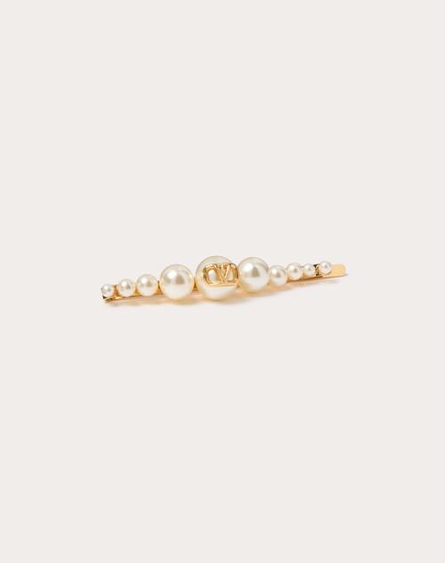 Red Valentino FERMAGLIO PER CAPELLI VLOGO SIGNATURE IN METALLO E PERLE
