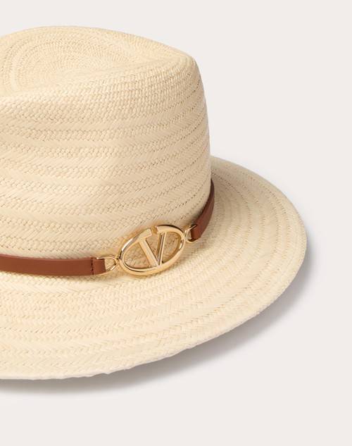 Red Valentino CAPPELLO FEDORA VLOGO THE BOLD EDITION IN PANAMA INTRECCIATO CON DETTAGLIO IN METALLO Economico