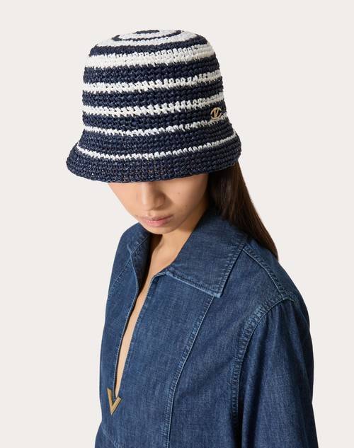 Red Valentino CAPPELLO BUCKET VLOGO THE BOLD EDITION IN RAFIA Saldi