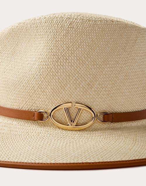 Red Valentino CAPPELLO FEDORA VLOGO THE BOLD EDITION IN PAGLIA Vendita Calda