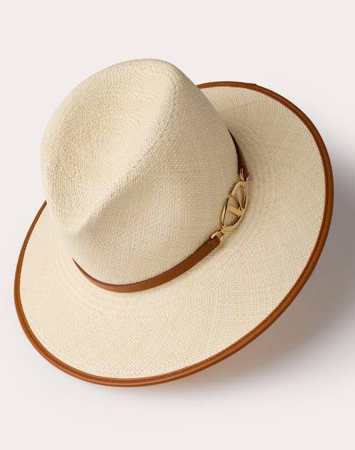 Red Valentino CAPPELLO FEDORA VLOGO THE BOLD EDITION IN PAGLIA Vendita Calda