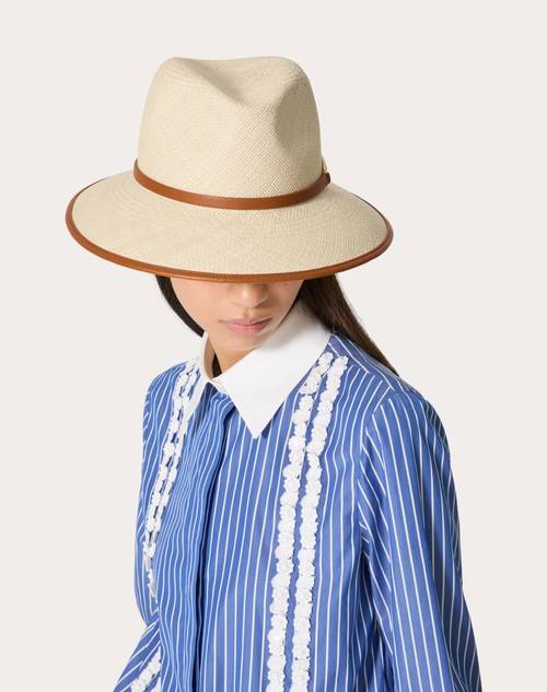 Red Valentino CAPPELLO FEDORA VLOGO THE BOLD EDITION IN PAGLIA Vendita Calda