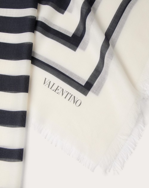 Red Valentino SCIALLE BARRÉ DEGRADÉ IN CACHEMIRE E SETA Offerta esclusiva