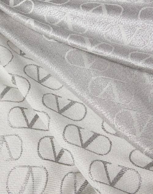 Red Valentino SCIALLE 140X140 JACQUARD VLOGO SIGNATURE IN SETA, CACHEMIRE E LUREX Offerta Pasqua