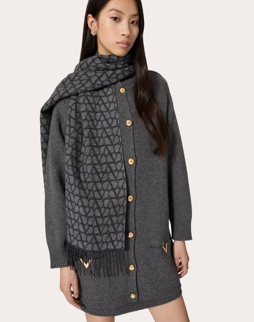 Red Valentino SCIARPA TOILE ICONOGRAPHE IN LANA E CACHEMIRE Latest fashion