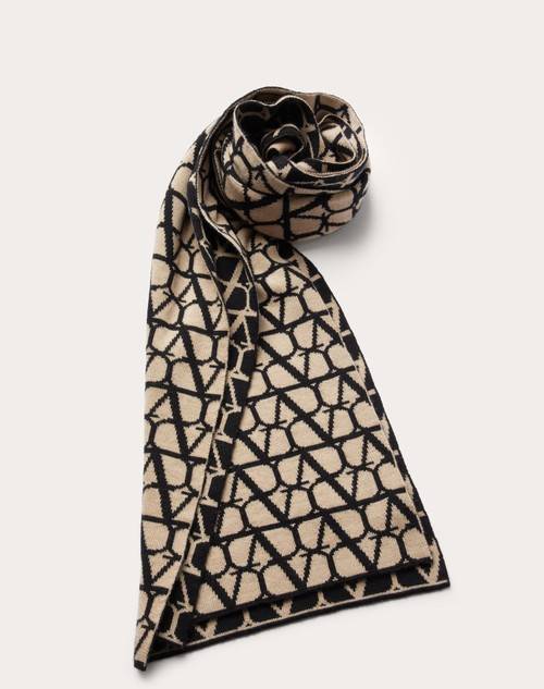 Red Valentino SCIARPA KNITTED TOILE ICONOGRAPHE IN CASHMERE E SETA Grandi sconti