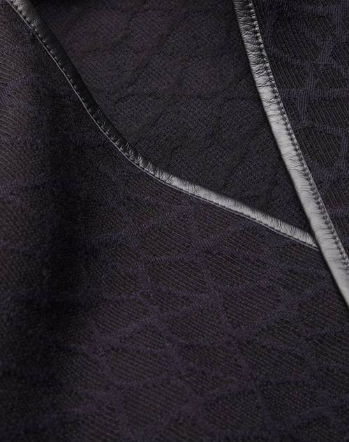 Red Valentino PONCHO TOILE ICONOGRAPHE IN LANA CON PROFILI IN PELLE Liquidazione