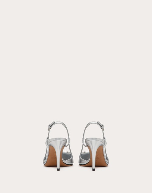 Red Valentino DÉCOLLETÉ SLINGBACK VLOGO SIGNATURE IN NAPPA LAMINATA 80MM Ultimo giorno