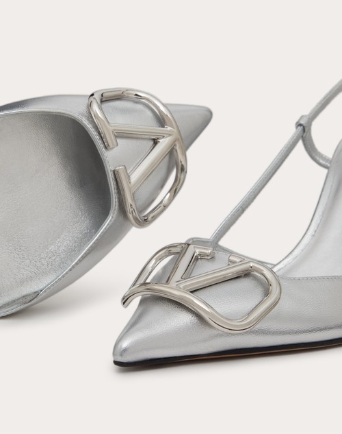 Red Valentino DÉCOLLETÉ SLINGBACK VLOGO SIGNATURE IN NAPPA LAMINATA 80MM Ultimo giorno