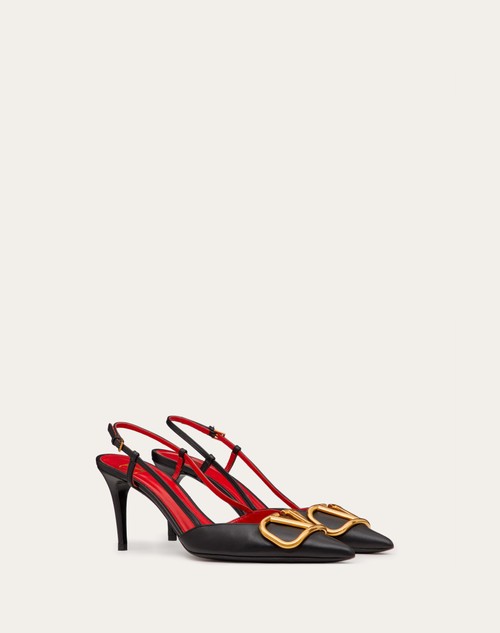 Red Valentino Décolleté slingback VLogo Signature in vitello 80mm Fino al 50% di sconto