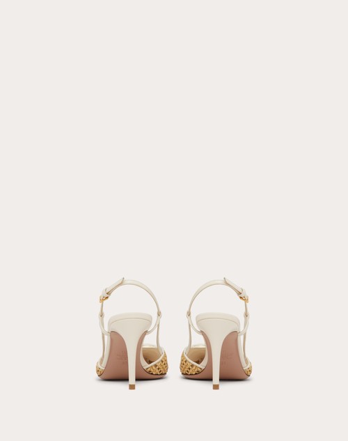 Red Valentino DÉCOLLETÉ SLINGBACK VLOGO SIGNATURE IN RAFIA INTRECCIATA 80MM Fino al 60% di sconto