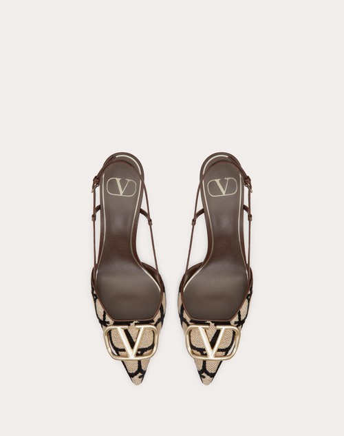 Red Valentino DÉCOLLETÉ SLINGBACK VLOGO SIGNATURE IN TOILE ICONOGRAPHE 80MM Only for today