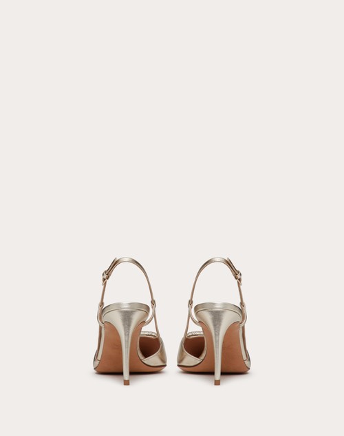 Red Valentino DÉCOLLETÉ SLINGBACK VLOGO GLOW IN NAPPA LAMINATA 80MM Fino al 55% di sconto