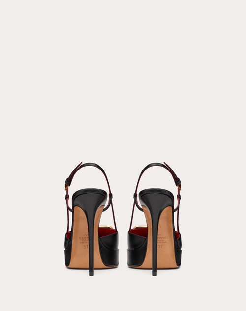 Red Valentino DÉCOLLETÉ SLINGBACK CON PLATEAU VLOGO SIGNATURE IN VITELLO 120MM Trasporto libero internazionale