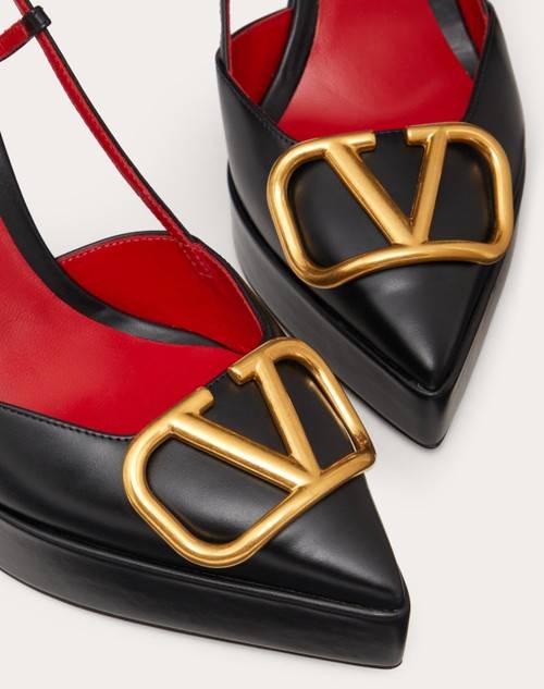 Red Valentino DÉCOLLETÉ SLINGBACK CON PLATEAU VLOGO SIGNATURE IN VITELLO 120MM Officina