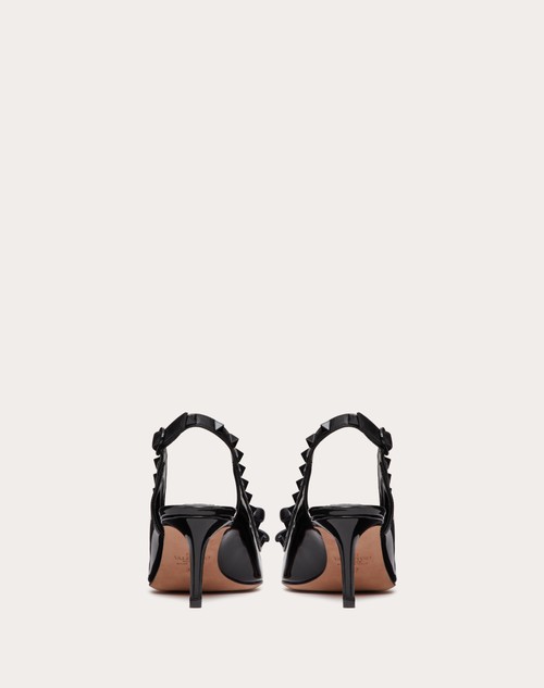 Red Valentino DÉCOLLETÉ SLINGBACK ROCKSTUD BOW IN VERNICE E BORCHIE IN TONO 60MM Esporta salva