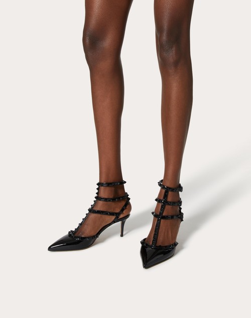Red Valentino DÉCOLLETÉ ROCKSTUD IN VERNICE CON CINTURINI E BORCHIE IN TONO 65MM Sconti questo mese