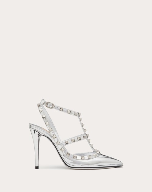 Red Valentino DÉCOLLETÉ ROCKSTUD IN SPECCHIO CON CINTURINI E BORCHIE IN TONO 100MM