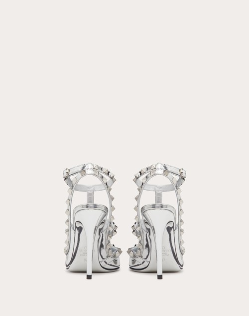 Red Valentino DÉCOLLETÉ ROCKSTUD IN SPECCHIO CON CINTURINI E BORCHIE IN TONO 100MM Promozione