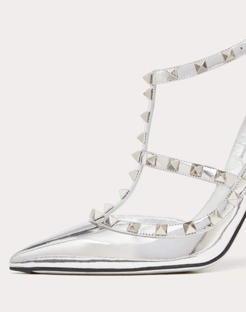 Red Valentino DÉCOLLETÉ ROCKSTUD IN SPECCHIO CON CINTURINI E BORCHIE IN TONO 100MM Promozione
