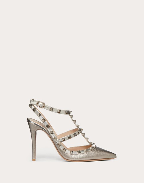 Red Valentino DÉCOLLETÉ ROCKSTUD METALLIZZATA CON CINTURINI 100MM Acquista Ora
