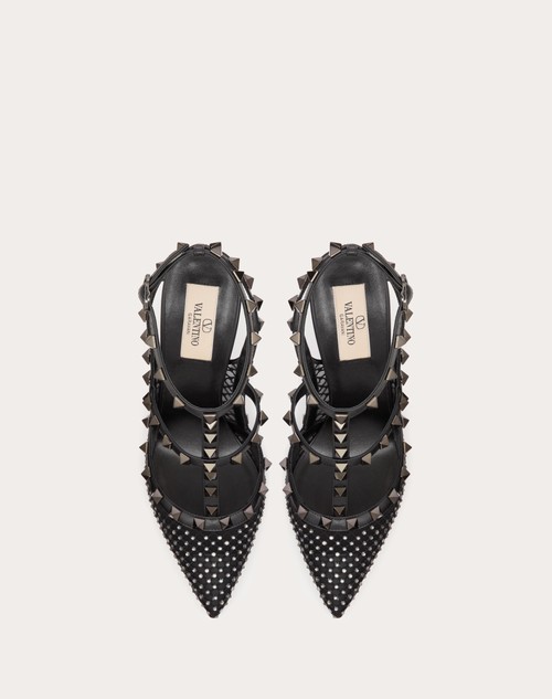 Red Valentino DÉCOLLETÉ ROCKSTUD IN RETE CON CRISTALLI E CINTURINI 100MM Promozione Limitata