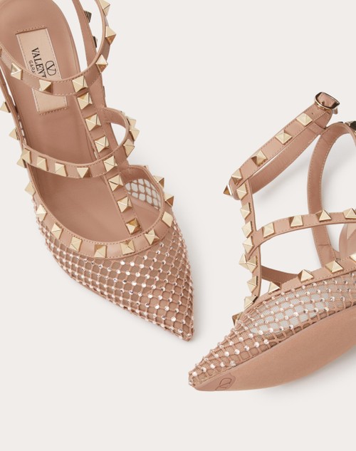 Red Valentino DÉCOLLETÉ ROCKSTUD IN RETE CON CRISTALLI E CINTURINI 100MM Fino Al -60%