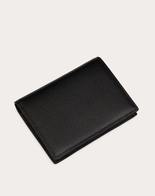 Red Valentino PORTAFOGLIO COMPATTO VLOGO SIGNATURE IN VITELLO GRANATO Outlet