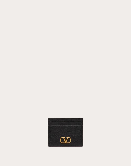 Red Valentino PORTACARTE VLOGO SIGNATURE IN VITELLO GRANATO