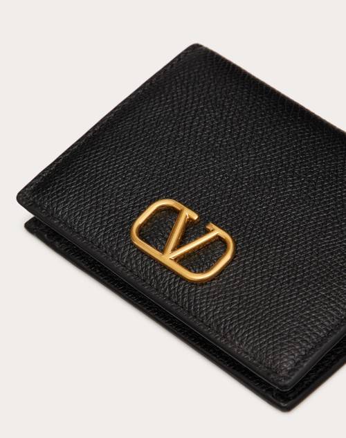Red Valentino PORTAFOGLIO COMPATTO VLOGO SIGNATURE IN VITELLO GRANATO Saldi